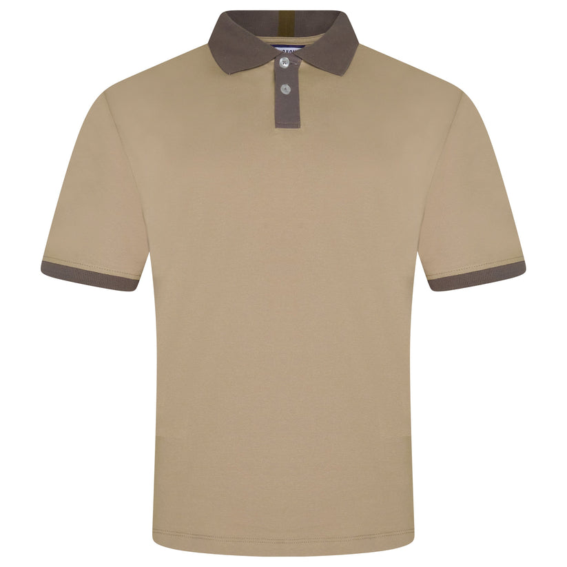 Mens Cotton Polo Shirt Contrast Collar Pique Casual T-Shirt S-2XL UK - QHA UK