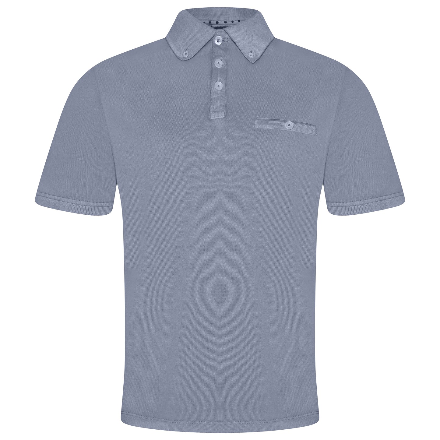 Evryone Mens Cotton Pique Polo Shirt Button Collar Short Sleeve Casual Top - QHA UK