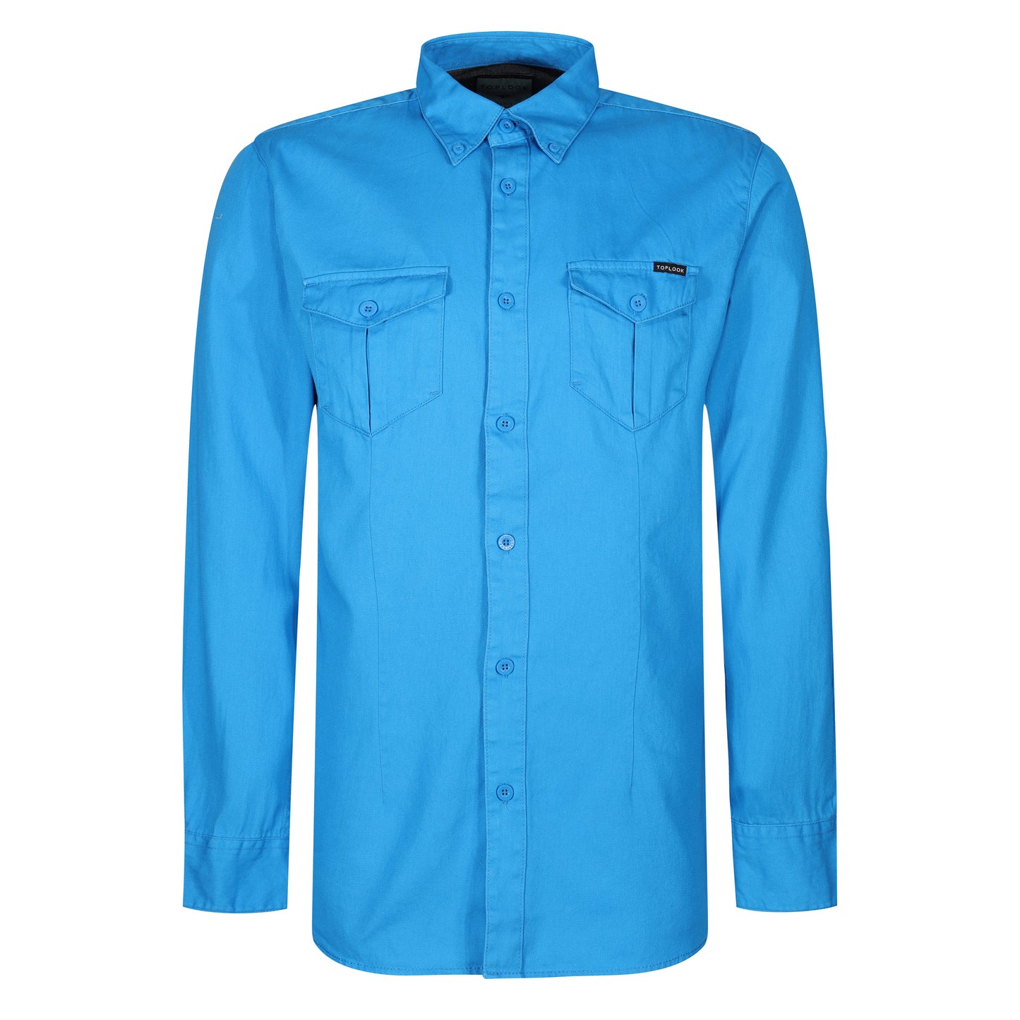 TL London Mens Cotton Button Down Shirt Long Sleeve Smart Casual Work Formal Top - QHA UK