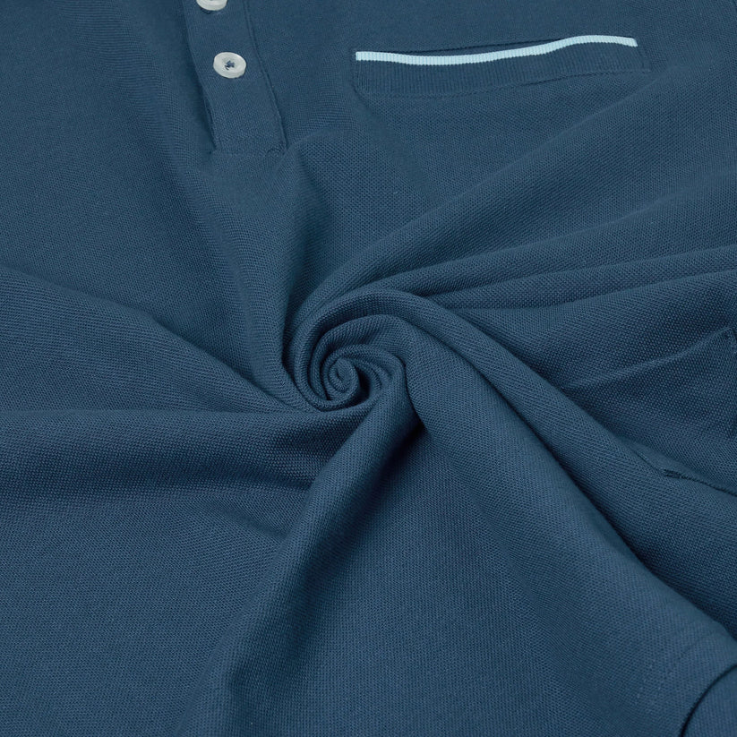 Evryone Mens Cotton Polo Shirt Contrast Tipped Short Sleeve Smart Casual Top - QHA UK