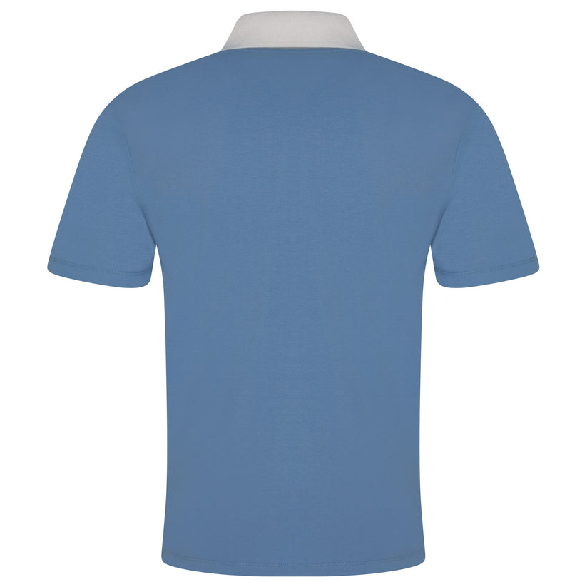 Evryone Mens Cotton Contrast Stripe Polo Shirt Short Sleeve Casual Smart Top - QHA UK
