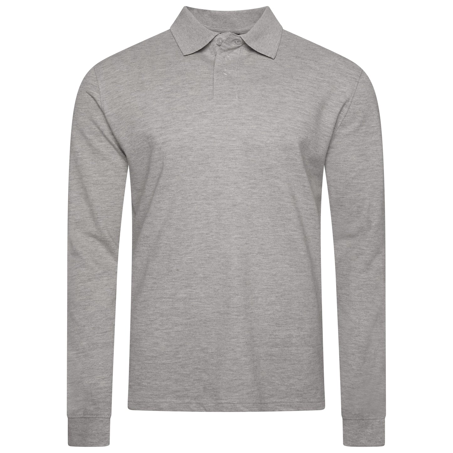 Evryone Mens Long Sleeve Pique Polo Shirt Cotton Regular Fit Casual Work Top - QHA UK
