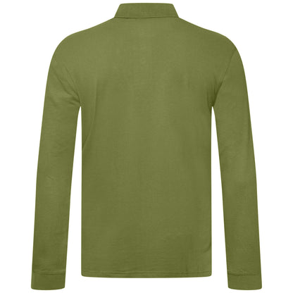 Everett Wales Mens Cotton Pique Long Sleeve Polo Shirt Casual Regular Fit - QHA UK