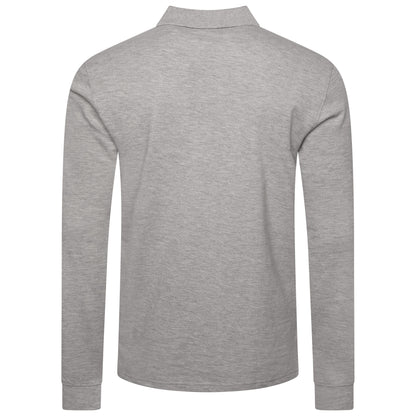 Evryone Mens Long Sleeve Pique Polo Shirt Cotton Regular Fit Casual Work Top - QHA UK