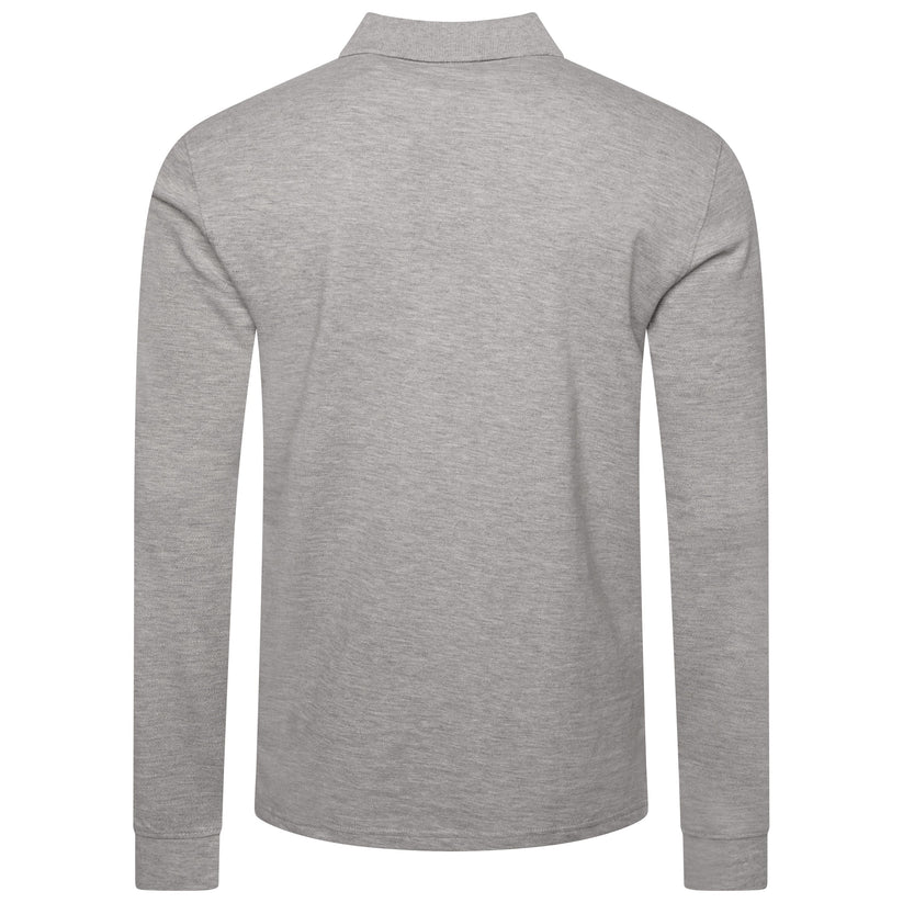 Evryone Mens Long Sleeve Pique Polo Shirt Cotton Regular Fit Casual Work Top - QHA UK