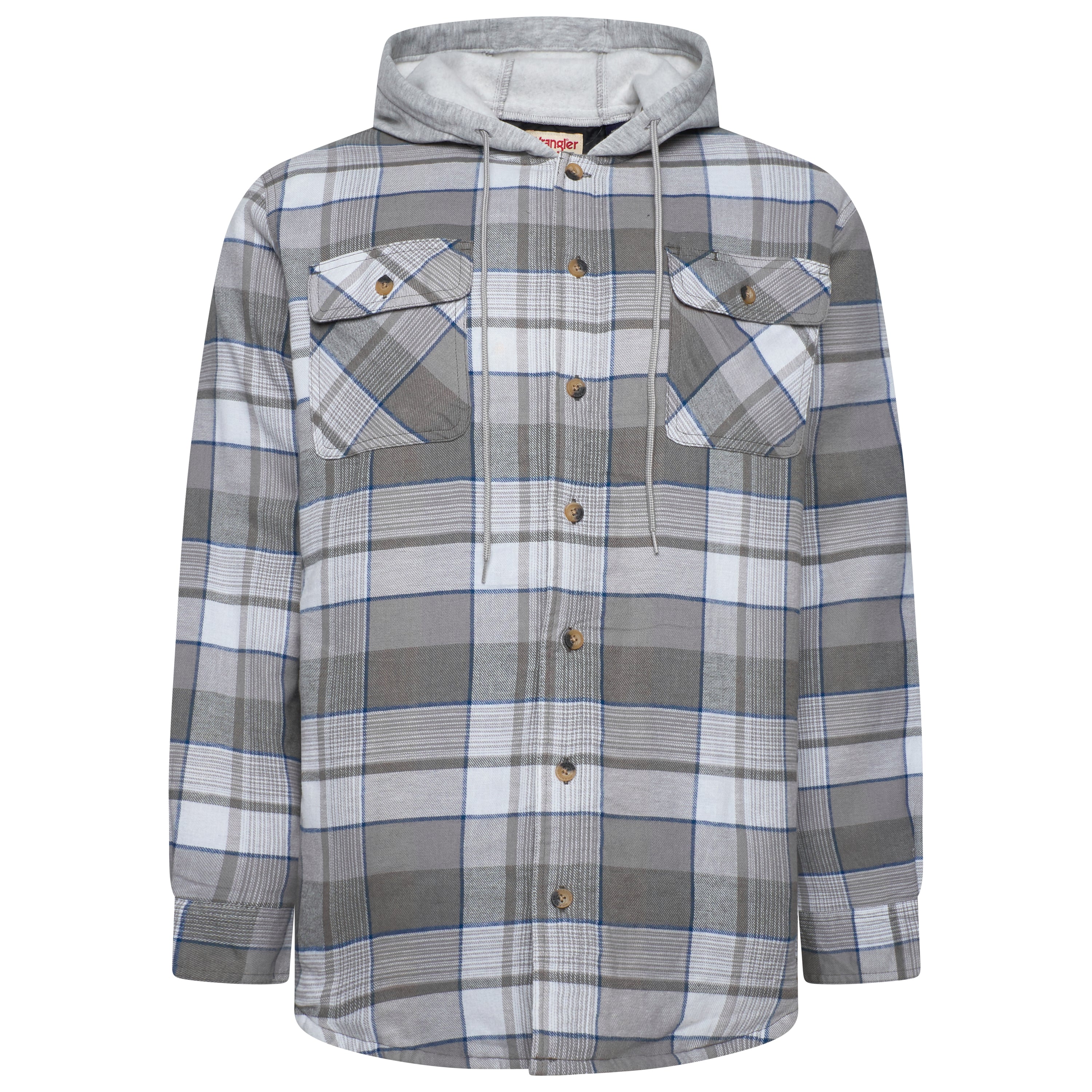 Plaid shirt with hood on a white background