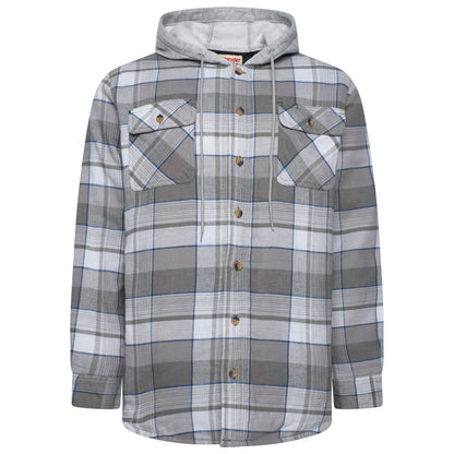 Plaid shirt with hood on a white background