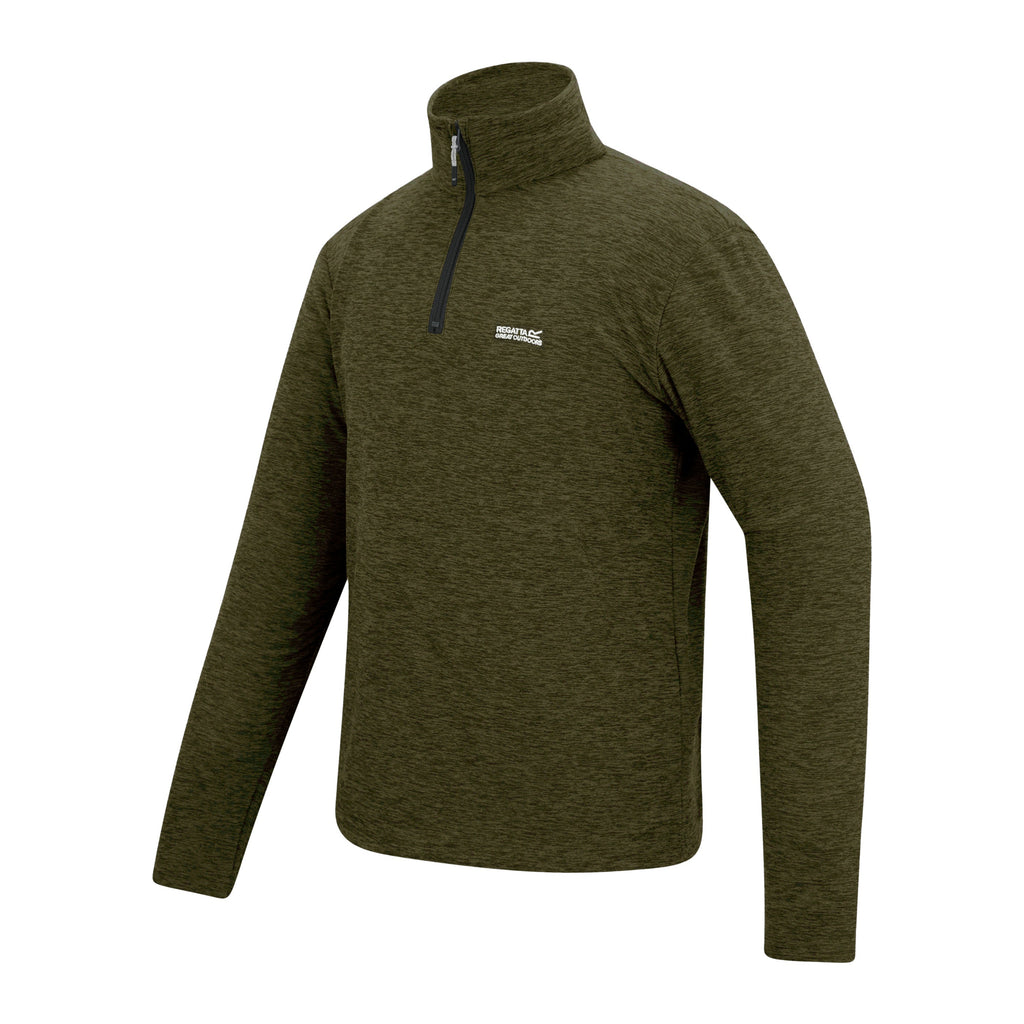 Regatta Thompson Marl Mens Quarter Zip Fleece Sweatshirt Pullover Top