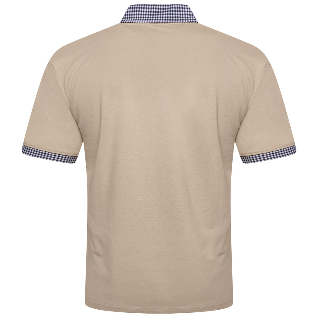 Evryone Check Collar Short Sleeve Polo Shirt