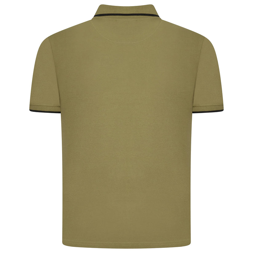 Evryone Mens Cotton Polo Shirt Contrast Tipped Short Sleeve Smart Casual Top - QHA UK