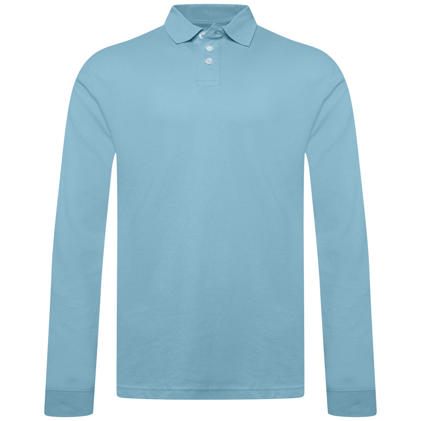 Everett Wales Mens Cotton Pique Long Sleeve Polo Shirt Casual Regular Fit - QHA UK