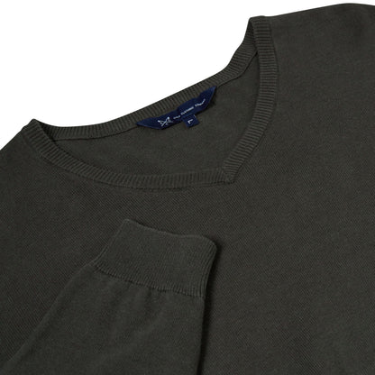 Crew Clothing Mens V Neck Jumper Cotton Knit Sweater Casual Regular Fit - QHA UK