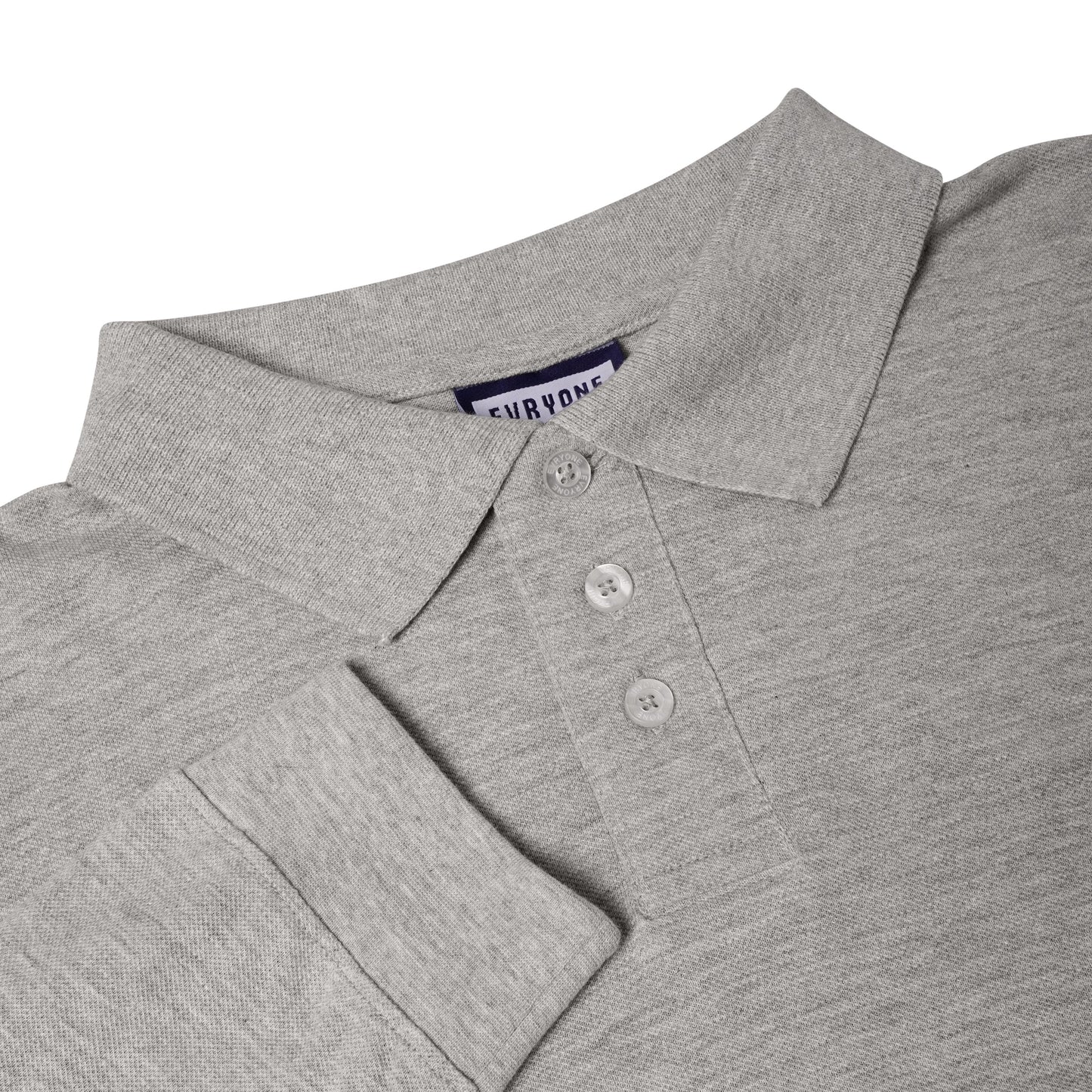 Evryone Mens Long Sleeve Pique Polo Shirt Cotton Regular Fit Casual Work Top - QHA UK