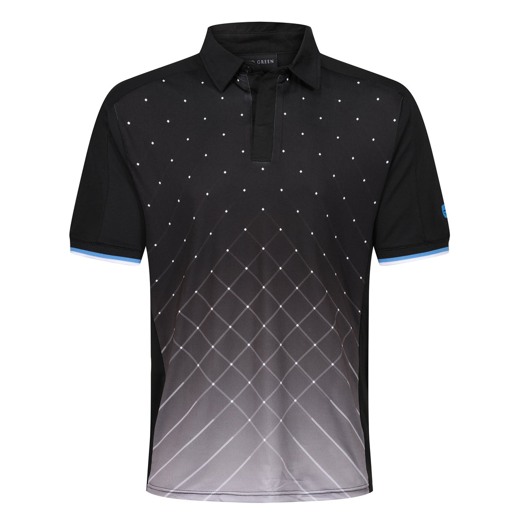 Island Green Geometric Print Golf Sport Polo Shirt
