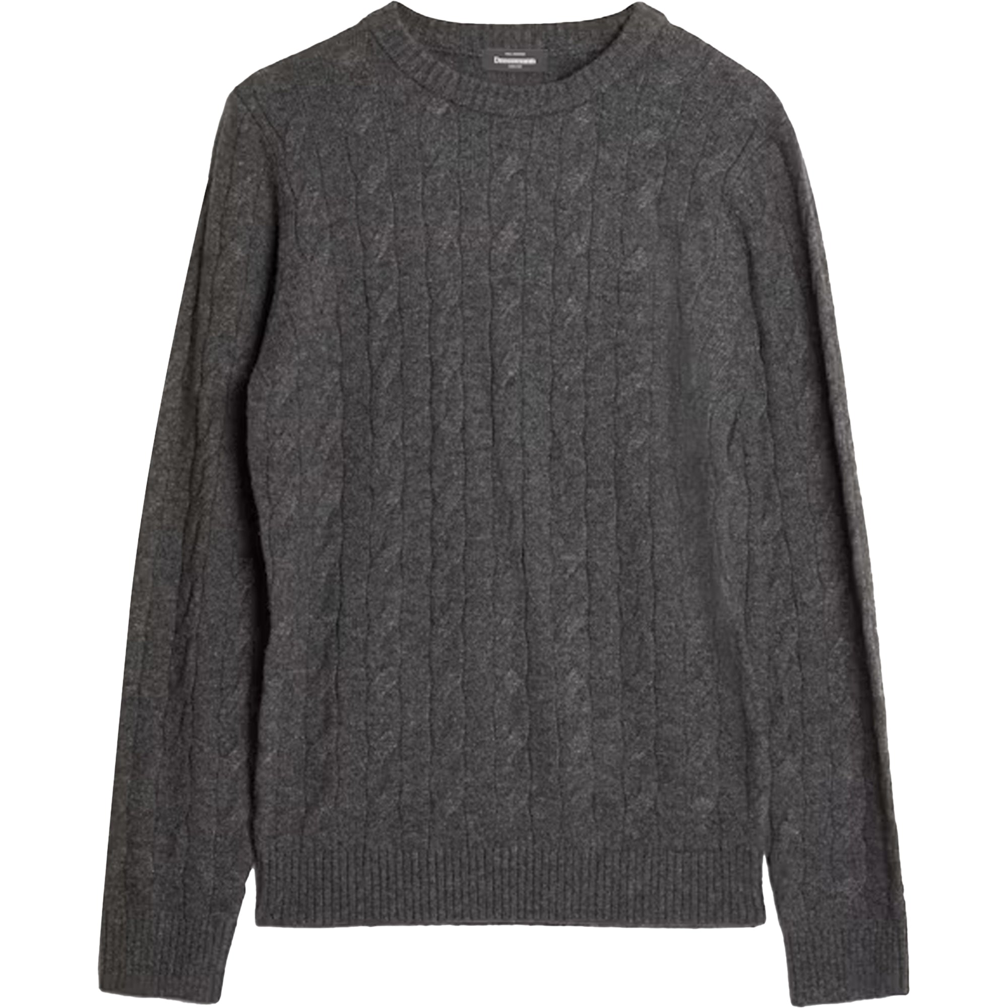 Dressmann Wool Blend Cable Knit Crew Neck Jumper