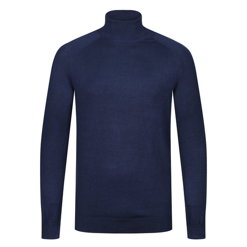 City Comfort Mens Turtle Roll Neck Jumper Lightweight Knit Sweater Casual Top - QHA UK