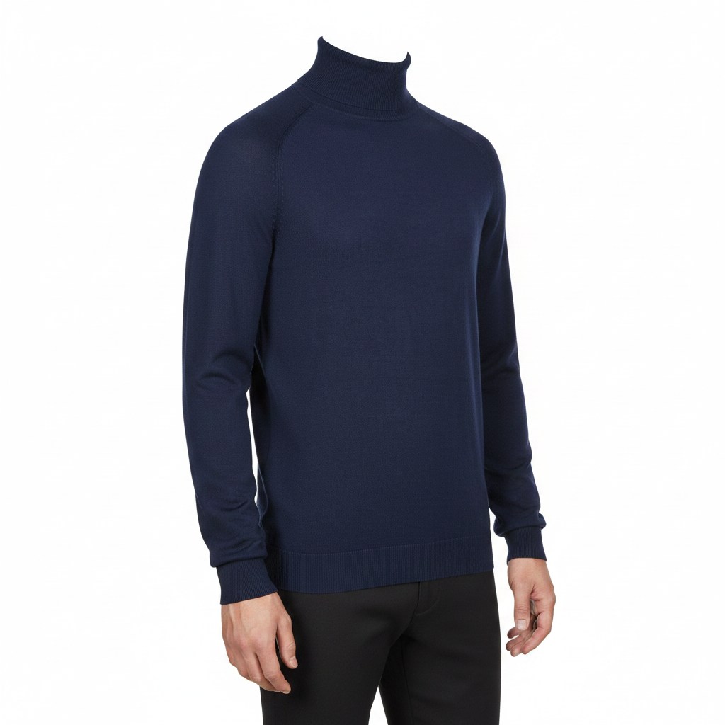 City Comfort Men's Roll Neck Jumper Soft Knit Viscose Sweater M–2XL