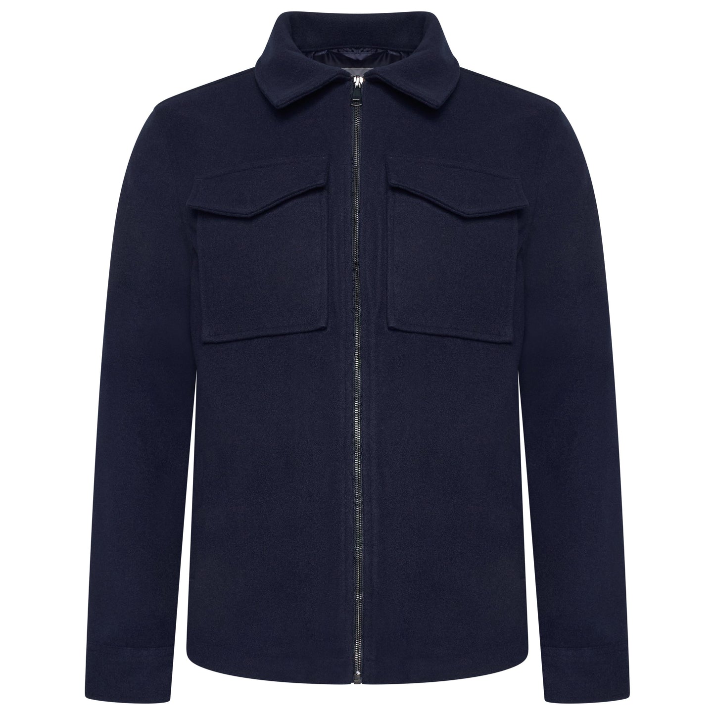 George Mens Brushed Winter Shacket Wool Look Overshirt Jacket Pockets - QHA UK