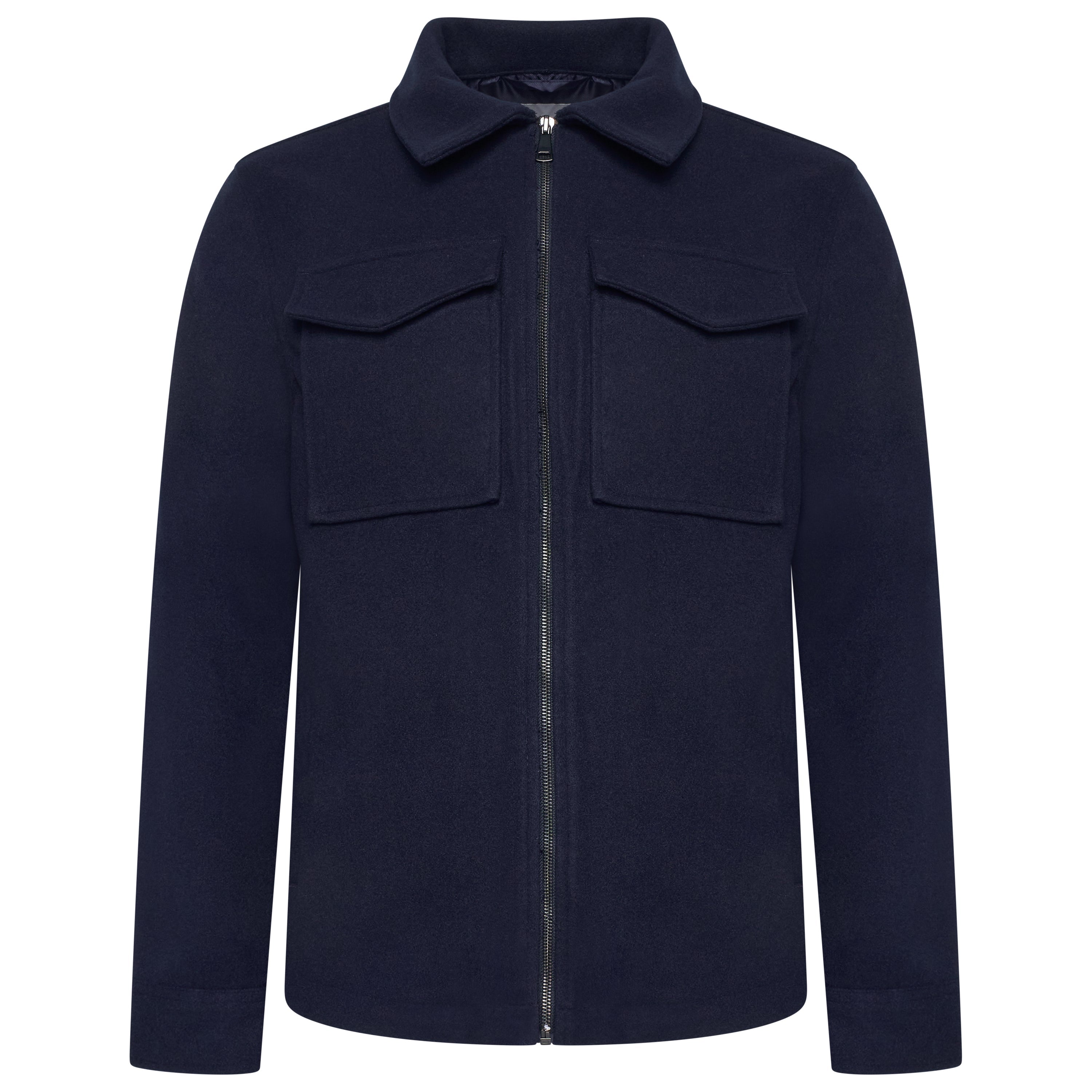 George Mens Brushed Winter Shacket Wool Look Overshirt Jacket Pockets