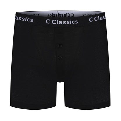 C Classics Mens 3 Pack Boxer Shorts Button Fly Cotton Rich Comfort Fit Underwear - QHA UK