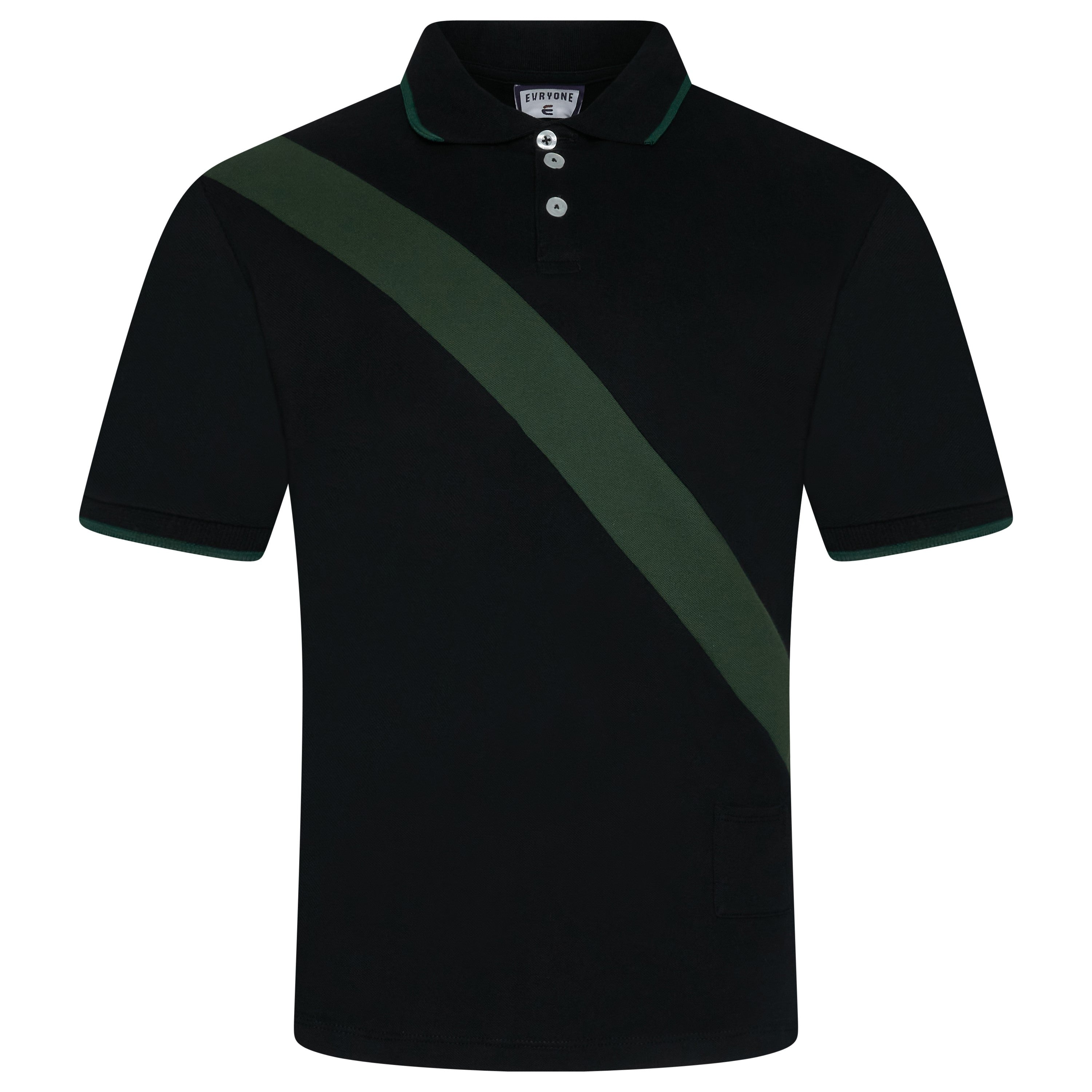 Evryone Contrast Diagonal Stripe Polo Shirt