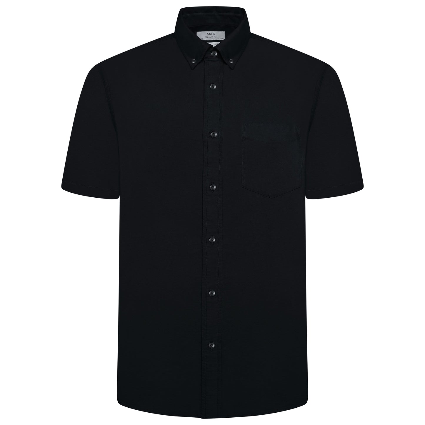 M&S Ultimate Pure Cotton Oxford Shirt Mens Short Sleeve S-4XL - QHA UK
