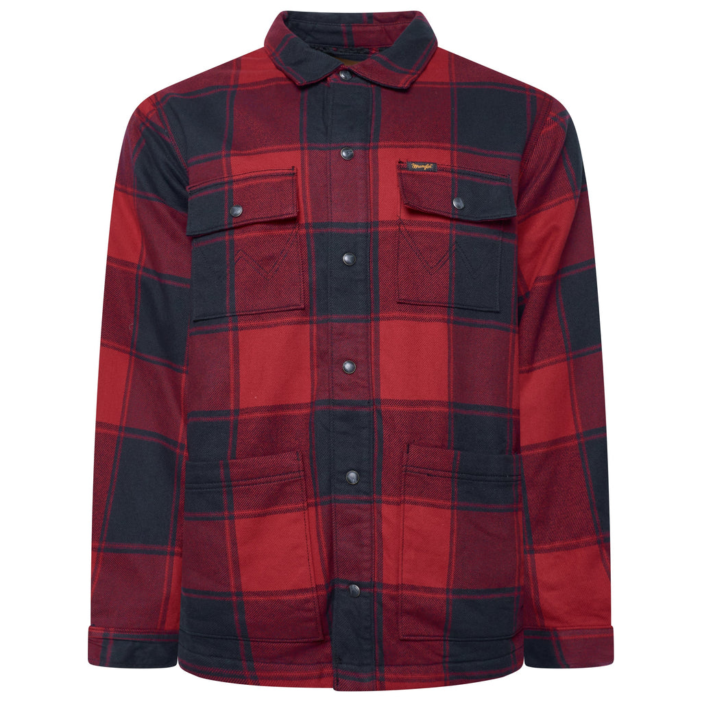 Red and black plaid shirt on a white background