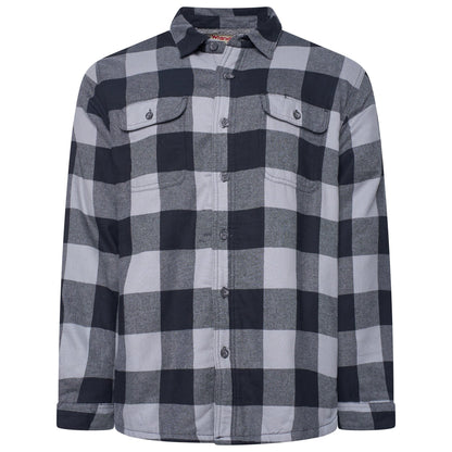 Wrangler Mens Sherpa Lined Flannel Shirt Jacket Check Fleece Warm Overshirt - QHA UK