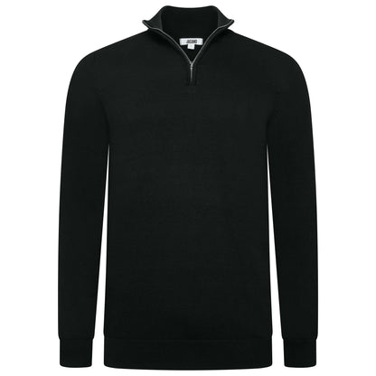 Mens Jacamo Quarter Zip Jumper Cotton Lightweight Knit Pullover S-6XL - QHA UK