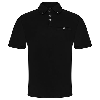 Evryone Mens Cotton Pique Polo Shirt Button Collar Short Sleeve Casual Top - QHA UK