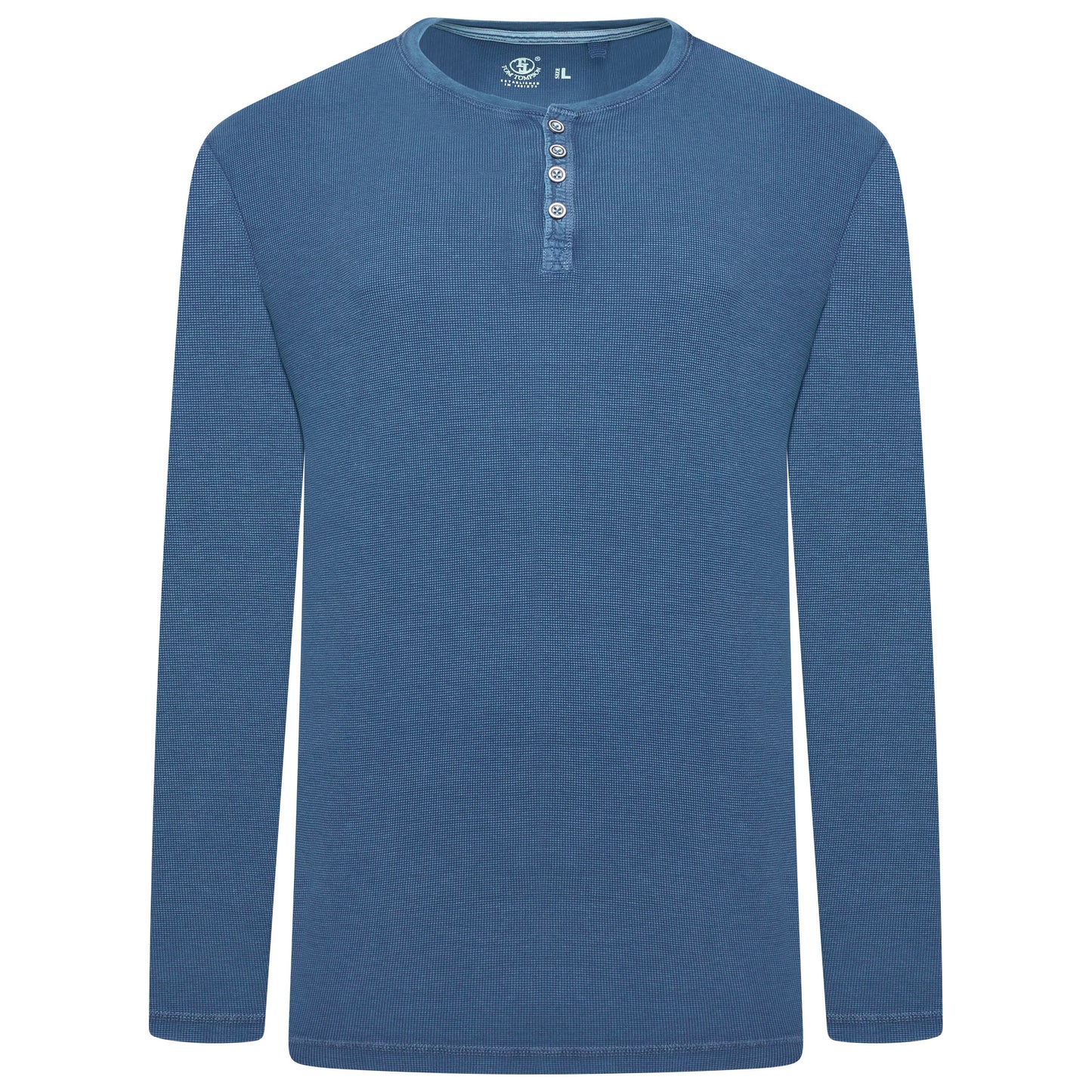Henley Mens Thermal Waffle T-Shirt Long Sleeve Cotton Top S-4XL - QHA UK