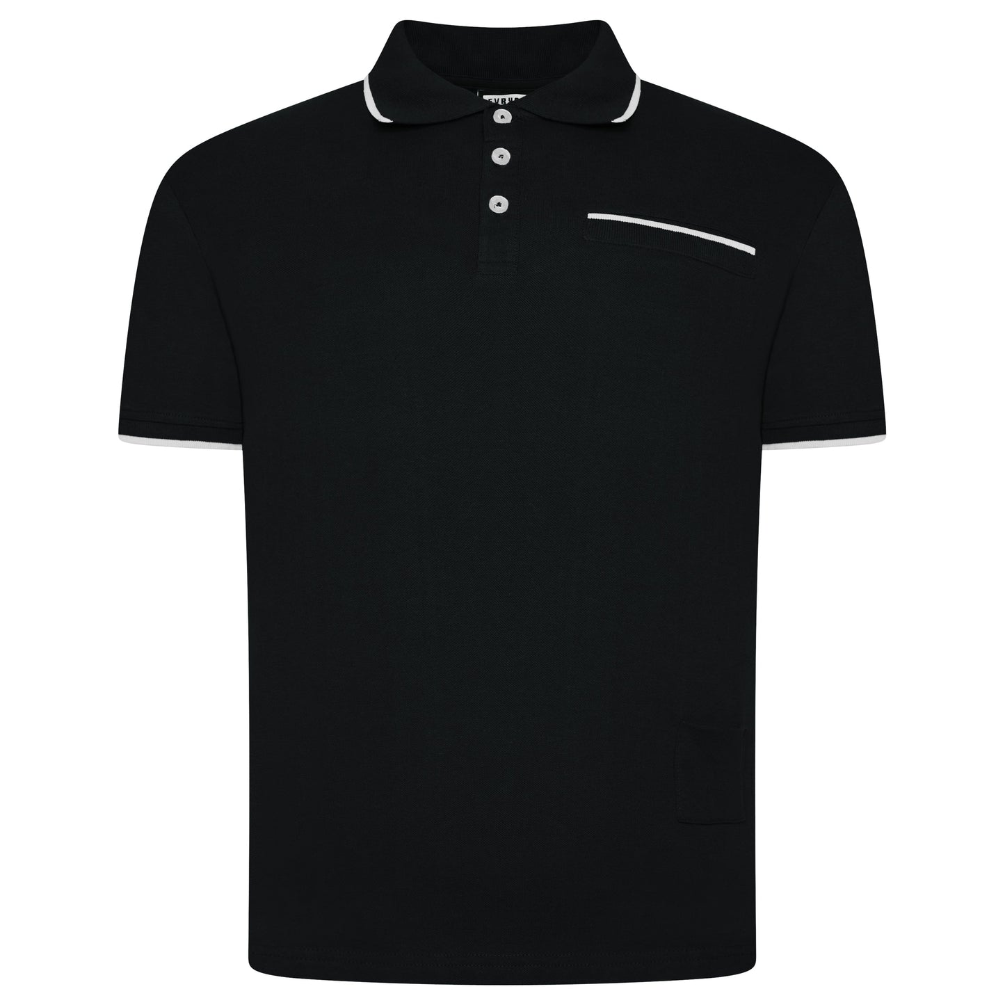 Evryone Mens Cotton Polo Shirt Contrast Tipped Short Sleeve Smart Casual Top - QHA UK