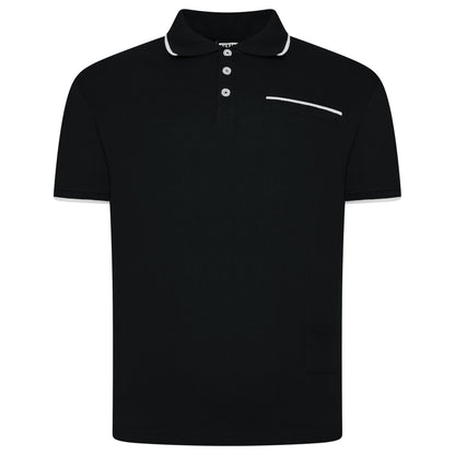 Evryone Mens Cotton Polo Shirt Contrast Tipped Short Sleeve Smart Casual Top - QHA UK