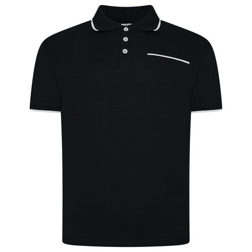Evryone Mens Cotton Polo Shirt Contrast Tipped Short Sleeve Smart Casual Top - QHA UK