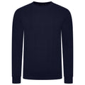 Navy blue textured sweater on a white background