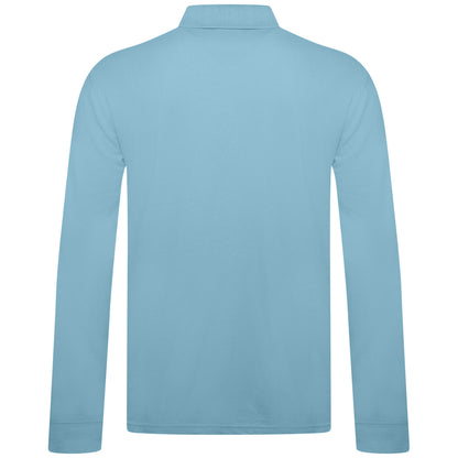 Everett Wales Mens Cotton Pique Long Sleeve Polo Shirt Casual Regular Fit - QHA UK