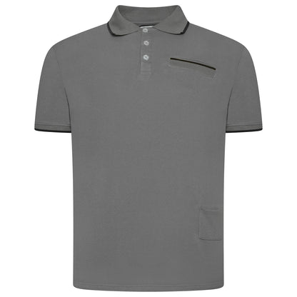 Evryone Mens Cotton Polo Shirt Contrast Tipped Short Sleeve Smart Casual Top - QHA UK