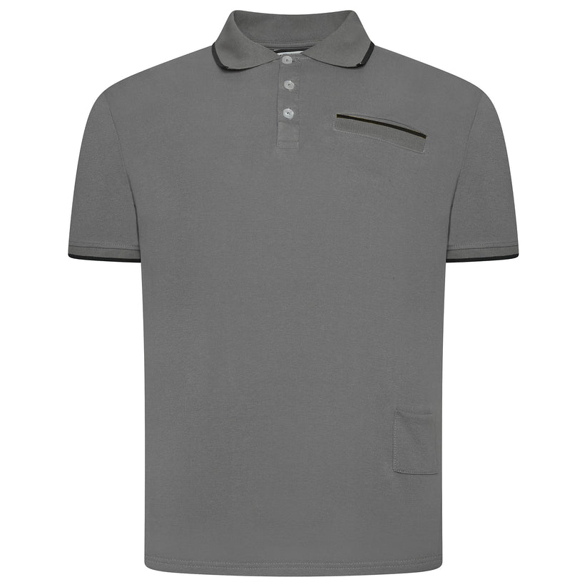 Evryone Mens Cotton Polo Shirt Contrast Tipped Short Sleeve Smart Casual Top - QHA UK