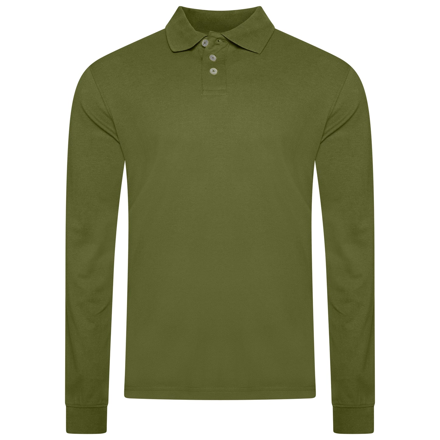 Evryone Mens Long Sleeve Pique Polo Shirt Cotton Regular Fit Casual Work Top - QHA UK