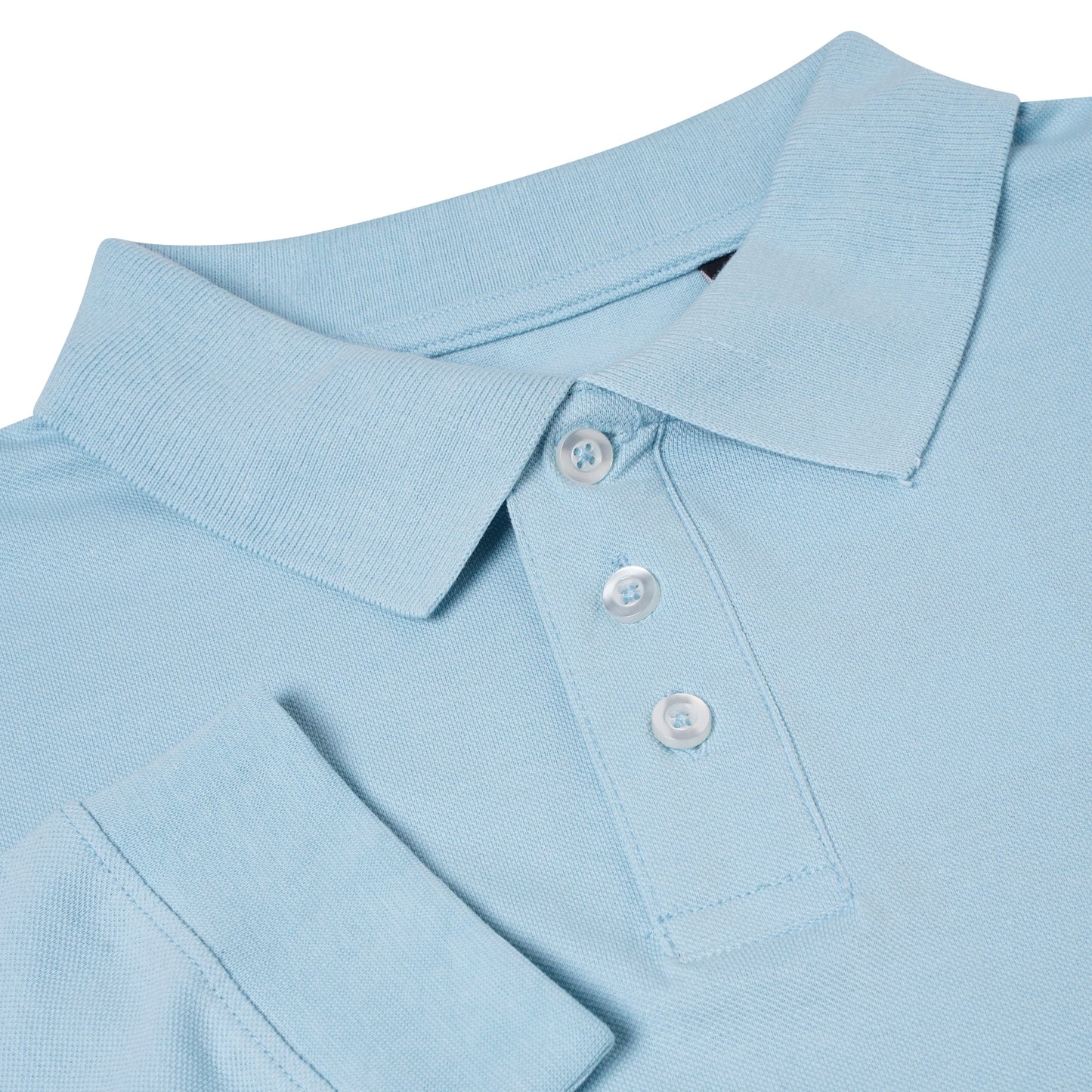 Everett Wales Mens Cotton Pique Long Sleeve Polo Shirt Casual Regular Fit - QHA UK