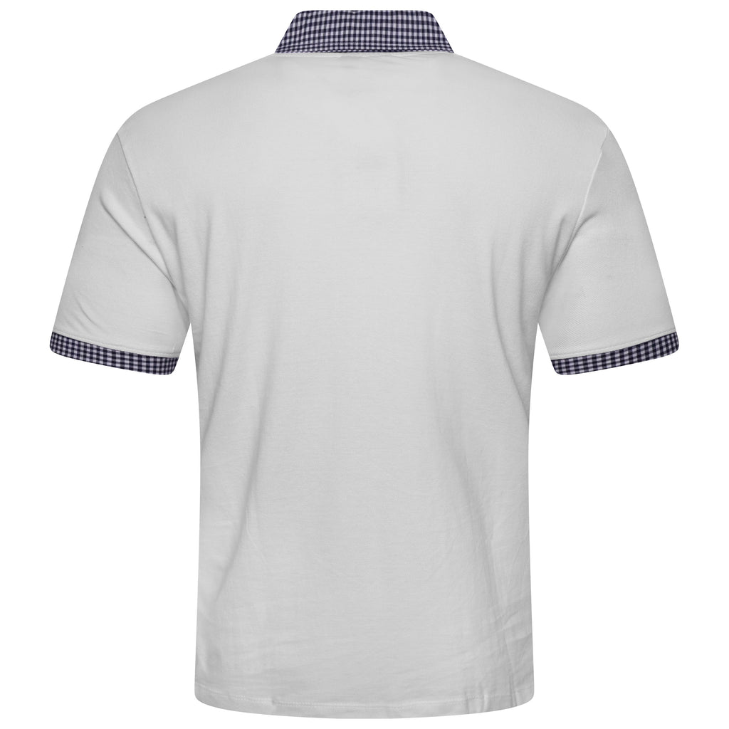 Evryone Check Collar Short Sleeve Polo Shirt