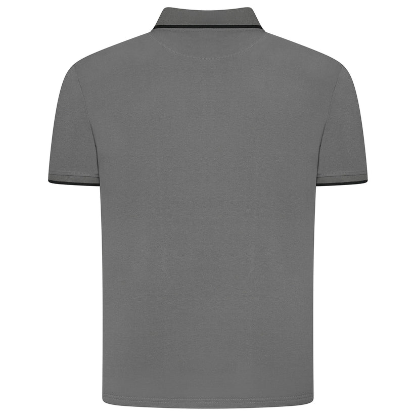 Evryone Mens Cotton Polo Shirt Contrast Tipped Short Sleeve Smart Casual Top - QHA UK