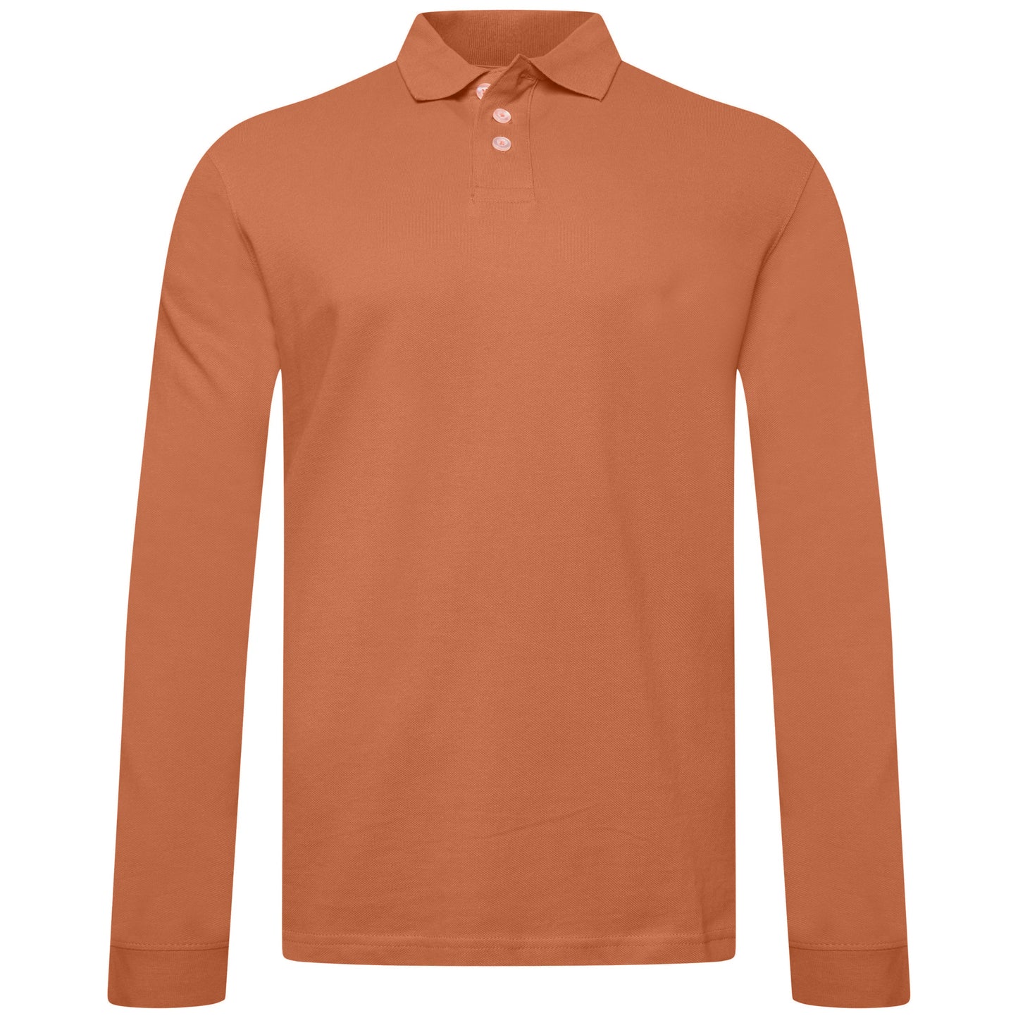 Everett Wales Mens Cotton Pique Long Sleeve Polo Shirt Casual Regular Fit - QHA UK