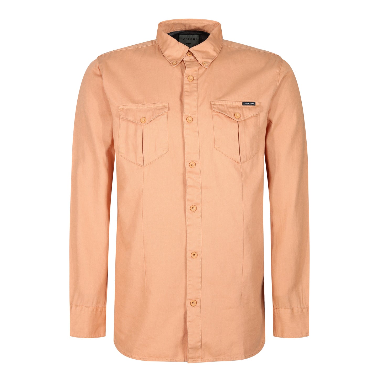 TL London Mens Cotton Button Down Shirt Long Sleeve Smart Casual Work Formal Top - QHA UK