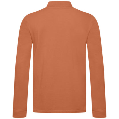 Everett Wales Mens Cotton Pique Long Sleeve Polo Shirt Casual Regular Fit - QHA UK