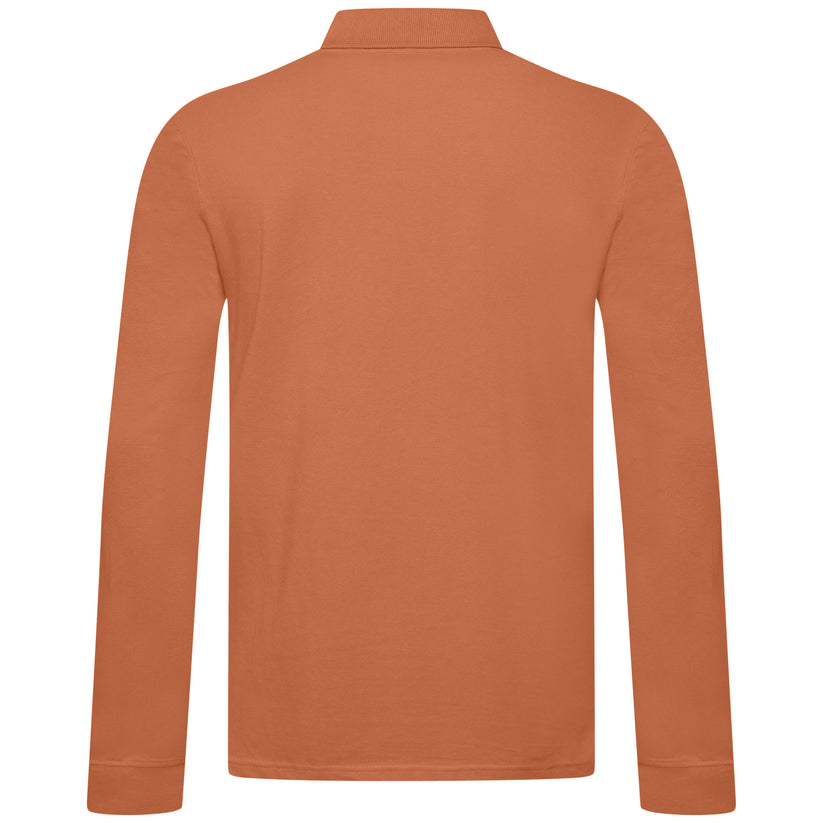 Everett Wales Mens Cotton Pique Long Sleeve Polo Shirt Casual Regular Fit - QHA UK