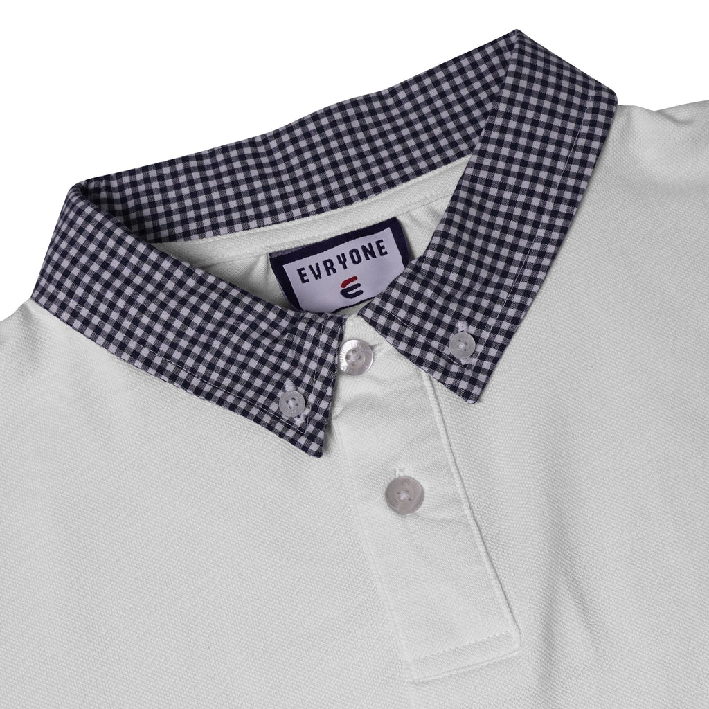 Evryone Check Collar Short Sleeve Polo Shirt