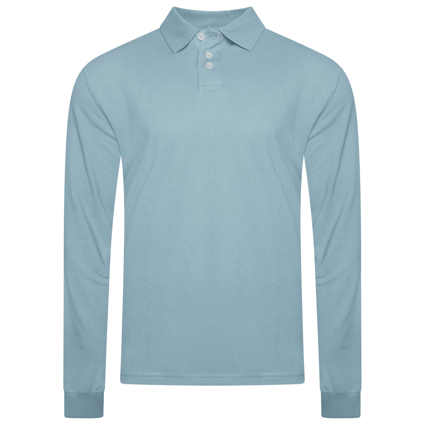 Evryone Mens Long Sleeve Pique Polo Shirt Cotton Regular Fit Casual Work Top - QHA UK