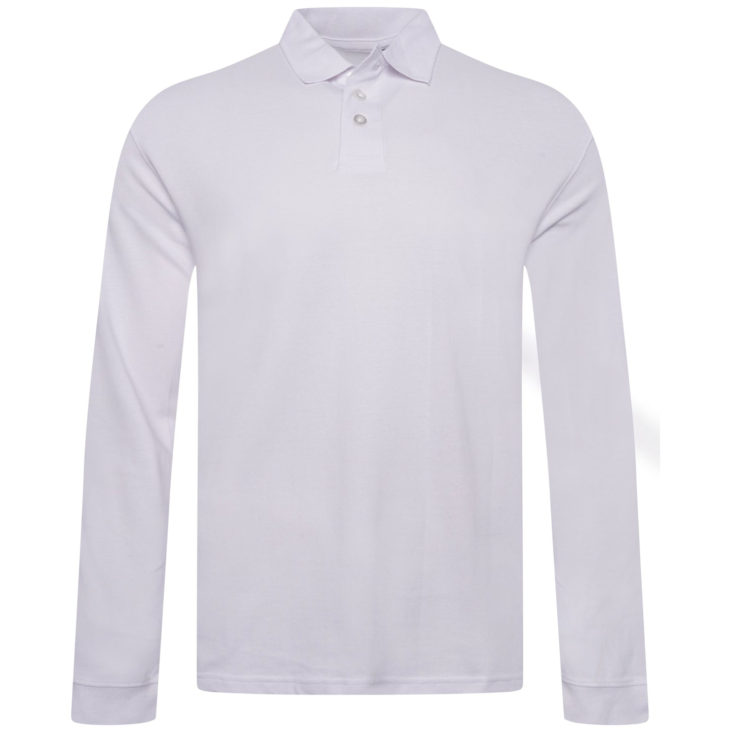 Everett Wales Mens Cotton Pique Long Sleeve Polo Shirt Casual Regular Fit - QHA UK