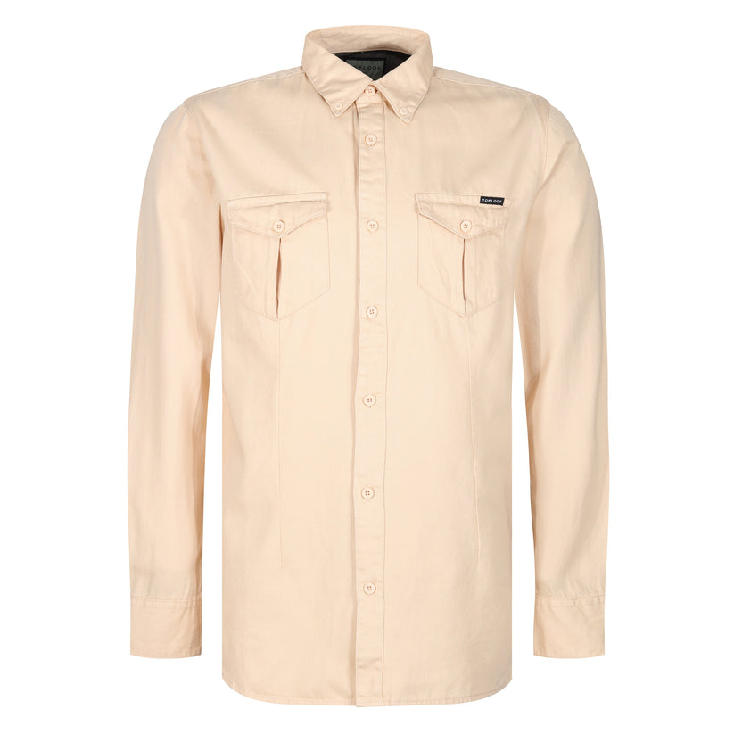 TL London Mens Cotton Button Down Shirt Long Sleeve Smart Casual Work Formal Top - QHA UK